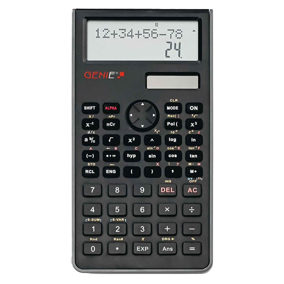 Genie 82 SC Schulrechner, 2-zeiliges Display, Solar + Batterie