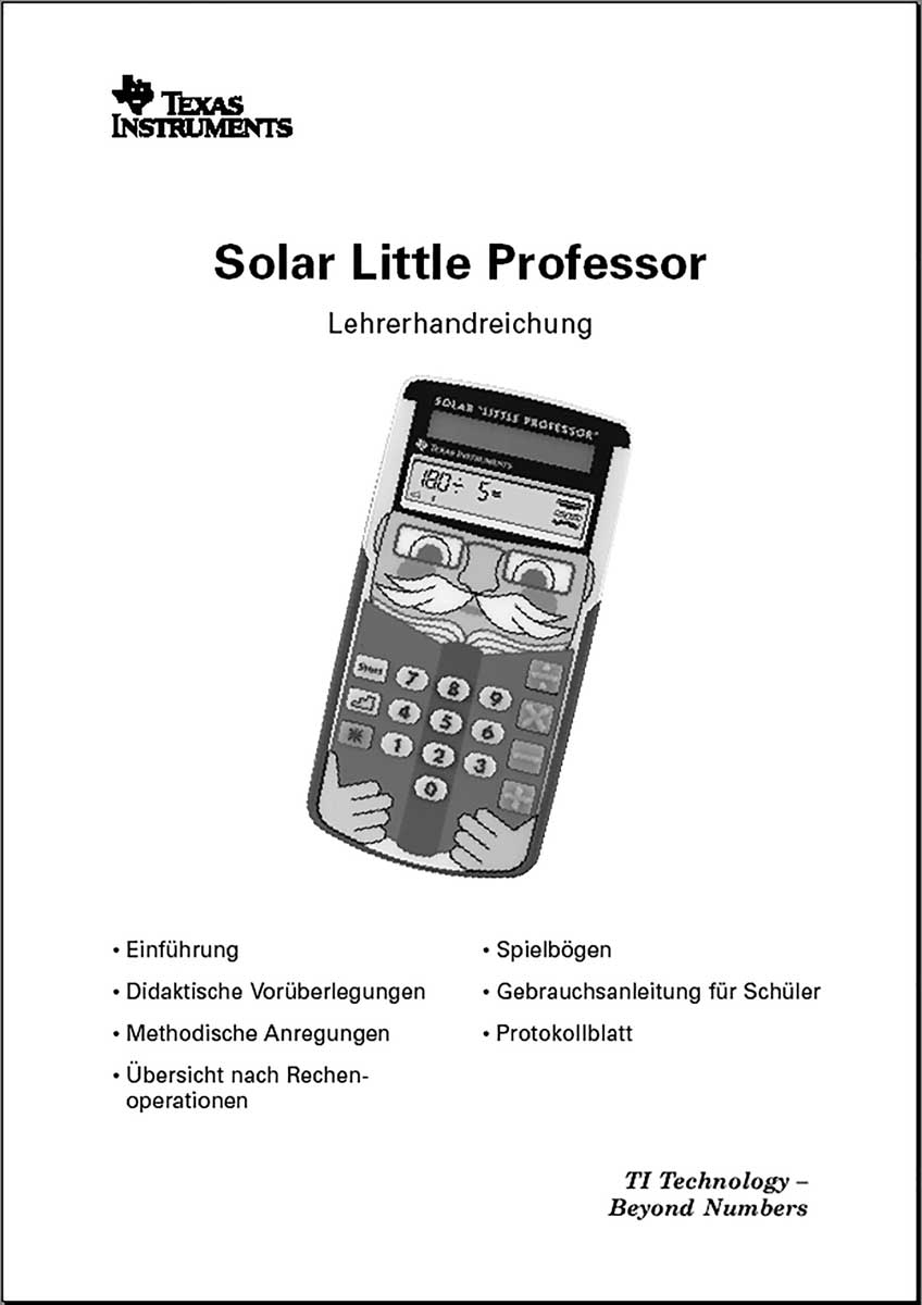 Spielend Mathe lernen mit dem TI-Little Professor Solar - Spielbögen - Kopiervorlagen - Grundschule