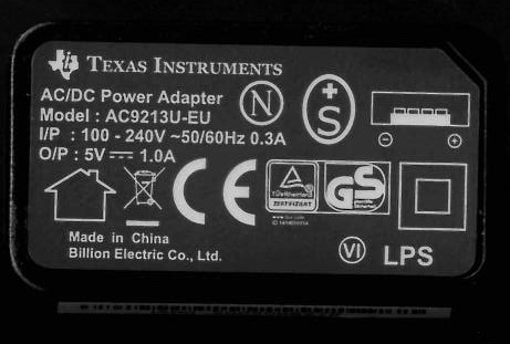 TI-Ladegerät/Netzteil USB für eingebaute Akkus im TI-Nspire (CX/CX CAS/CXII T/CXII T CAS ) und TI-84+ CE T/PY