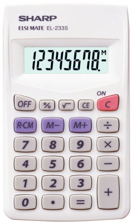 Sharp EL-233 S - Taschenrechner in weiß