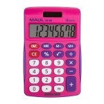 MAUL Tischrechner MJ 450 / 8-stellige LCD-Anzeige  / Pink / Batterie- und Solarbetrieb