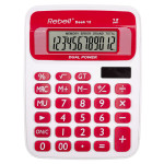 Rebell Desk 12 - Tischrechner anzeigend weiß/rot für Büro und Zuhause