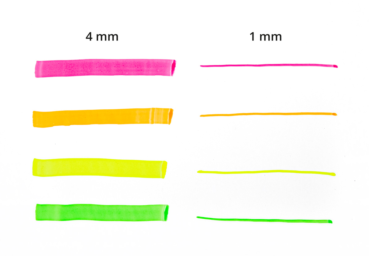 Kores High Liner 4er Textmarker Set mit Keilspitze – Leuchtmarker in Neonfarben für Schule, Büro und Studium